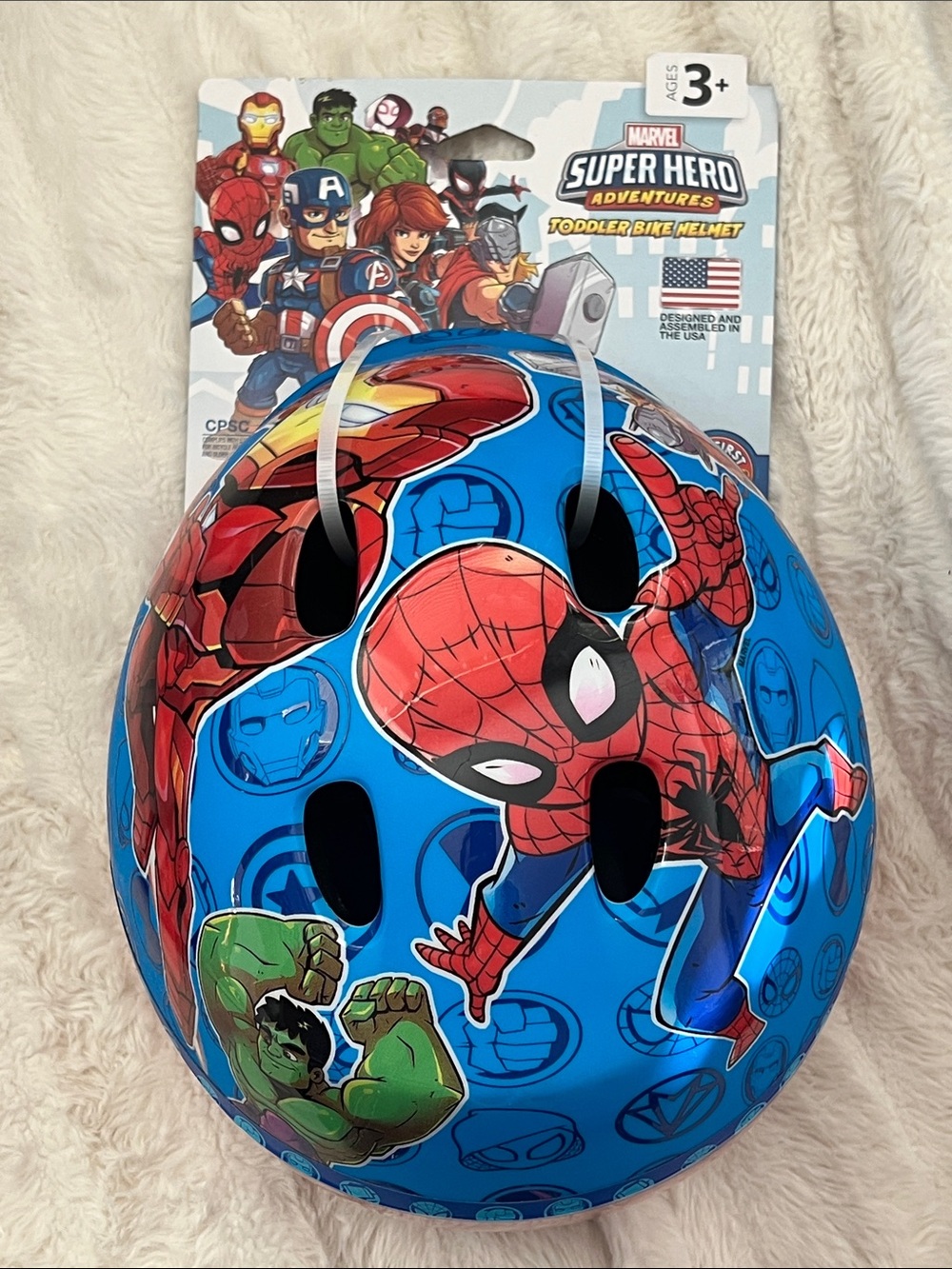 NWT Marvel Super Hero Adventures Toddler Bike Helmet SpiderMan IronMan Hulk Bell